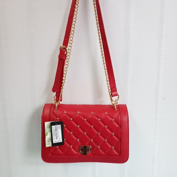 NWT Badgley Mischka Vegan Leather Red Crossbody Bag - Picture 3 of 11
